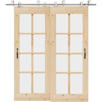 Kit de herrajes para puerta corredera de acero inoxidable 200 cm - Accesorios de puerta Kit de herrajes para puerta corredera de acero inoxidable 200 cm - Accesorios de puerta