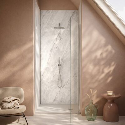 AURLANE Pack De 3 Paneles Murales Piedra Artic Storm 90x250cm + Perfiles Cromados AURLANE Pack De 3 Paneles Murales Piedra Artic Storm 90x250cm + Perfiles Cromados