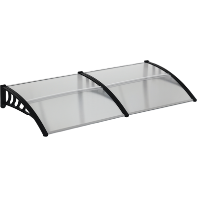 JHY DESIGN Toldo Exterior Para Ventanas Y Puertas Fabricado En Policarbonato Y Aluminio, 200 X 96 X 27 Cm, Transparente. JHY DESIGN Toldo Exterior Para Ventanas Y Puertas Fabricado En Policarbonato Y Aluminio, 200 X 96 X 27 Cm, Transparente.