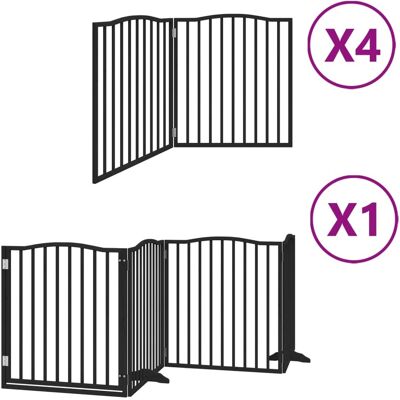 HELLOSHOP26 Puerta De Seguridad Para Mascotas Puerta Plegable 12 Paneles Madera De Álamo Negro 020023189 HELLOSHOP26 Puerta De Seguridad Para Mascotas Puerta Plegable 12 Paneles Madera De Álamo Negro 020023189