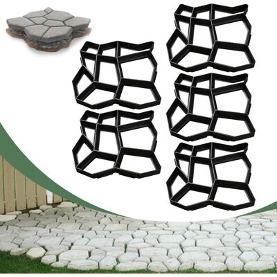 Wolketon 5 Piezas Molde De Plástico Para Hormigón Para Exteriores: Creación De Losas Y Caminos De Jardín, Anticorrosión Y Duradero Wolketon 5 Piezas Molde De Plástico Para Hormigón Para Exteriores: Creación De Losas Y Caminos De Jardín, Anticorrosión Y Duradero