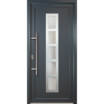 MEETH Puertas De Casa Exclusivo Modelo 51, Dentro: Blanco, Fuera: Titan Ancho: 88cm, Altura: 200cm Chapa Izquierda MEETH Puertas De Casa Exclusivo Modelo 51, Dentro: Blanco, Fuera: Titan Ancho: 88cm, Altura: 200cm Chapa Izquierda