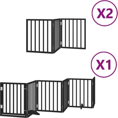 HELLOSHOP26 Puerta De Seguridad Para Mascotas Puerta Plegable 12 Paneles Madera De Álamo Negro 020023186 HELLOSHOP26 Puerta De Seguridad Para Mascotas Puerta Plegable 12 Paneles Madera De Álamo Negro 020023186