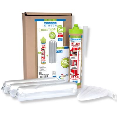 Weicon Green Tube Silicone Ht 300 Set Sellador De Alta Temperatura Rojo 3 X 280 Ml Tubo Vacío 6 Boquillas Weicon Green Tube Silicone Ht 300 Set Sellador De Alta Temperatura Rojo 3 X 280 Ml Tubo Vacío 6 Boquillas