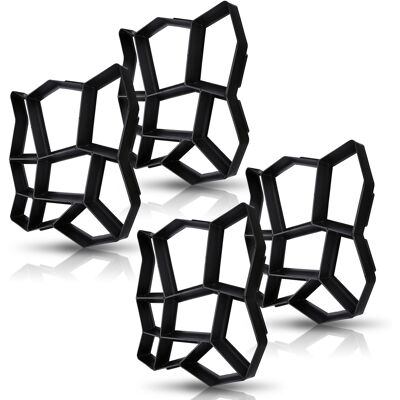 Randaco 4 Piezas Molde De Plástico Para Hormigón Para Exteriores: Creación De Losas Y Caminos De Jardín, Anticorrosión Y Duradero Randaco 4 Piezas Molde De Plástico Para Hormigón Para Exteriores: Creación De Losas Y Caminos De Jardín, Anticorrosión Y Duradero