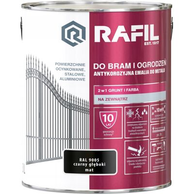 SHUMEE Pintura Rafil Para Puertas Y Vallas, Negro Intenso Ral 9005 Mate, 3l 1 Unidad. SHUMEE Pintura Rafil Para Puertas Y Vallas, Negro Intenso Ral 9005 Mate, 3l 1 Unidad.