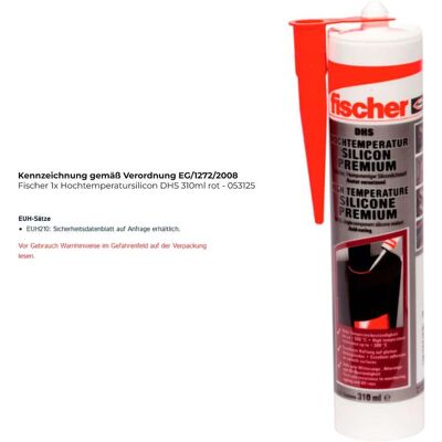 Fischer 1x Silicona Alta Temperatura Dhs 310ml Rojo - 053125 Fischer 1x Silicona Alta Temperatura Dhs 310ml Rojo - 053125
