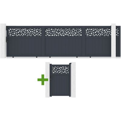 CASANOOV Puerta Corredera De 5 M Dolomite Ruivo H.160cm Aluminio Gris + Puerta De 1 M Dolomite Ruivo H.160cm Aluminio Gris CASANOOV Puerta Corredera De 5 M Dolomite Ruivo H.160cm Aluminio Gris + Puerta De 1 M Dolomite Ruivo H.160cm Aluminio Gris