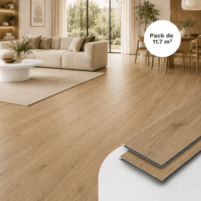 MCCOVER Suelo Vinílico Spc Clic Roble Claro 11,7 M² - Capa 0,5 Mm Con Subcapa Integrada MCCOVER Suelo Vinílico Spc Clic Roble Claro 11,7 M² - Capa 0,5 Mm Con Subcapa Integrada