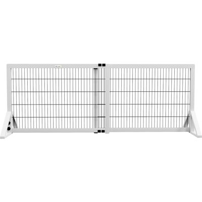 JHY DESIGN Barrera De Seguridad Para Perros, De 2 Paneles, Ancho Ajustable De 101 A 181 Cm, De Madera Y Acero, Color Blanco. JHY DESIGN Barrera De Seguridad Para Perros, De 2 Paneles, Ancho Ajustable De 101 A 181 Cm, De Madera Y Acero, Color Blanco.