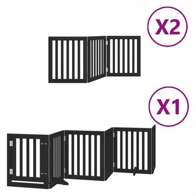 HELLOSHOP26 Puerta De Seguridad Para Mascotas Puerta Plegable 12 Paneles Madera De Álamo Negro 020023174 HELLOSHOP26 Puerta De Seguridad Para Mascotas Puerta Plegable 12 Paneles Madera De Álamo Negro 020023174
