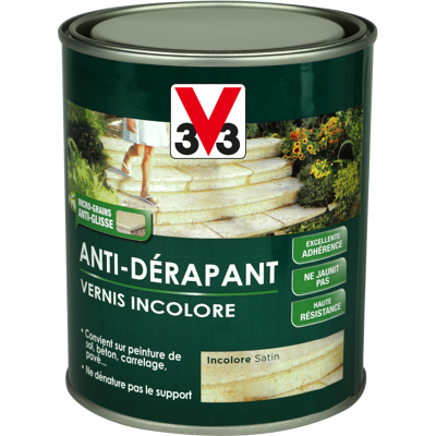 V33 - Barniz Antideslizante Para Suelos De Exterior/interior Incoloro Satinado 0,75 L V33 - Barniz Antideslizante Para Suelos De Exterior/interior Incoloro Satinado 0,75 L