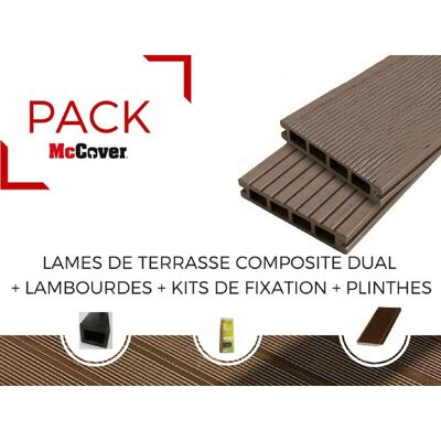 Mccover - Tarima exterior compuesta doble - Beige claro - 240 cm - Decking Mccover - Tarima exterior compuesta doble - Beige claro - 240 cm - Decking