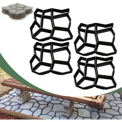 Wolketon 4 Piezas Molde De Hormigón De Plástico: Ideal Para Senderos De Jardín, Terrazas Y Patios, Resistente A La Corrosión Y Reutilizable Wolketon 4 Piezas Molde De Hormigón De Plástico: Ideal Para Senderos De Jardín, Terrazas Y Patios, Resistente A La Corrosión Y Reutilizable