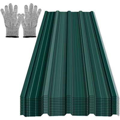 Tolletour Paneles De Techo 12 Uds 129x46 Cm, Acero Galvanizado Verde, 7 M², Chapa Perfilada Para Techo Y Pared Tolletour Paneles De Techo 12 Uds 129x46 Cm, Acero Galvanizado Verde, 7 M², Chapa Perfilada Para Techo Y Pared