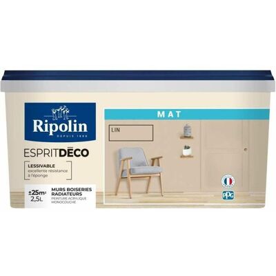 Ripolin Pintura De Pared Lino Mate 2,5l Acabado Mate Ripolin Pintura De Pared Lino Mate 2,5l Acabado Mate
