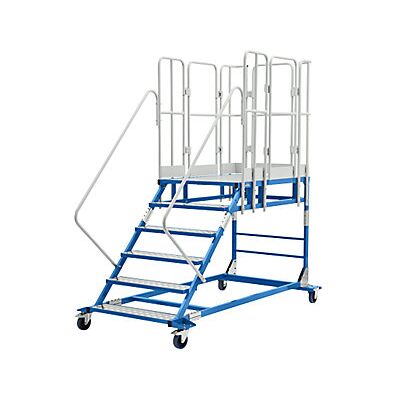 EUROKRAFTPRO Escalera De Plataforma Xxl Con Piezas Insertadas De Aluminio EUROKRAFTPRO Escalera De Plataforma Xxl Con Piezas Insertadas De Aluminio