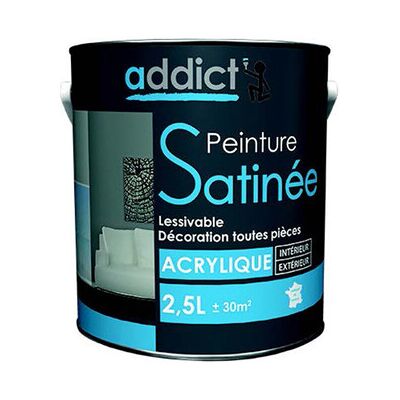 Addict Peinture Acrylique Lin Satin Finition Satinée, Couleur Lin, 2.5l - Générique Addict Peinture Acrylique Lin Satin Finition Satinée, Couleur Lin, 2.5l - Générique