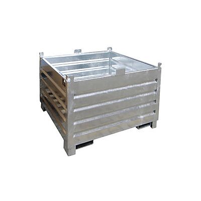 Eurokraft Pro Contenedor de Recolección - 1.0m³, Gris, Acero Eurokraft Pro Contenedor de Recolección - 1.0m³, Gris, Acero