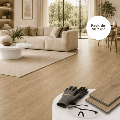 MCCOVER Suelo Vinílico Spc Clic Roble Claro 50,7 M² - Capa 0,5 Mm, Base Integrada MCCOVER Suelo Vinílico Spc Clic Roble Claro 50,7 M² - Capa 0,5 Mm, Base Integrada