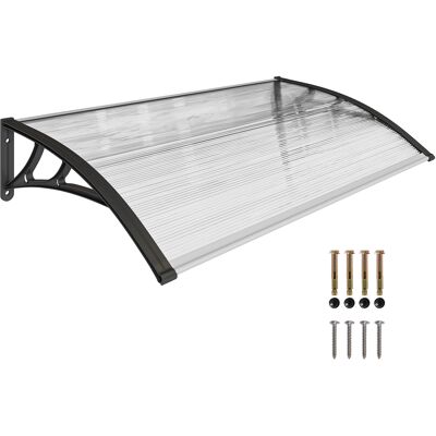 JHY DESIGN Toldo Exterior Para Ventanas Y Puertas, Fabricado En Policarbonato Y Aluminio, 110 X 60 X 18 Cm - Transparente JHY DESIGN Toldo Exterior Para Ventanas Y Puertas, Fabricado En Policarbonato Y Aluminio, 110 X 60 X 18 Cm - Transparente