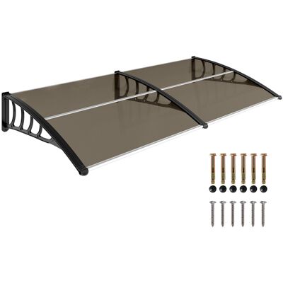 JHY DESIGN Toldo Exterior Para Ventanas Y Puertas, Fabricado En Policarbonato Y Aluminio, 200 X 96 X 27 Cm, Marrón. JHY DESIGN Toldo Exterior Para Ventanas Y Puertas, Fabricado En Policarbonato Y Aluminio, 200 X 96 X 27 Cm, Marrón.