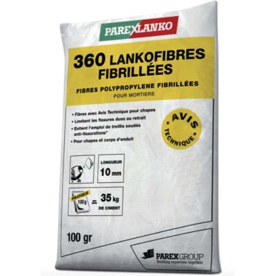 PAREXLANKO Fibras De Refuerzo 360 Lankofibres Fibrilled 10 Mm - Morteros Y Hormigones - 100 G PAREXLANKO Fibras De Refuerzo 360 Lankofibres Fibrilled 10 Mm - Morteros Y Hormigones - 100 G