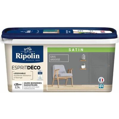 Ripolin Color Satinado Gris Pizarra 2,5 Litros Pintura Para Paredes Ripolin Color Satinado Gris Pizarra 2,5 Litros Pintura Para Paredes