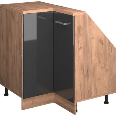 Armario Para Techo Inclinado Armario De Esquina Rion, Antracita Brillo Intenso/roble Dorado Eléctrico, 75.6 X 81.6 Cm Con 1 Puerta, Vicco Armario Para Techo Inclinado Armario De Esquina Rion, Antracita Brillo Intenso/roble Dorado Eléctrico, 75.6 X 81.6 Cm Con 1 Puerta, Vicco