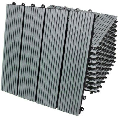 MONSTER-SHOP Baldosas Grises Para Terraza 30x30cm Losetas Compuesto Plástico De Madera Wpc 11 Piezas X 1m² Azulejos Balcón Jardín Suelo Madera Exterior Sistema Clic Facil Instalación Y Limpieza Cobertura Total 3m² MONSTER-SHOP Baldosas Grises Para Terraza 30x30cm Losetas Compuesto Plástico De Madera Wpc 11 Piezas X 1m² Azulejos Balcón Jardín Suelo Madera Exterior Sistema Clic Facil Instalación Y Limpieza Cobertura Total 3m²