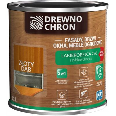 SHUMEE Tinte Barnizado Drewnochron 2 En 1 Roble Dorado 0,2 L 1 Unidad. SHUMEE Tinte Barnizado Drewnochron 2 En 1 Roble Dorado 0,2 L 1 Unidad.