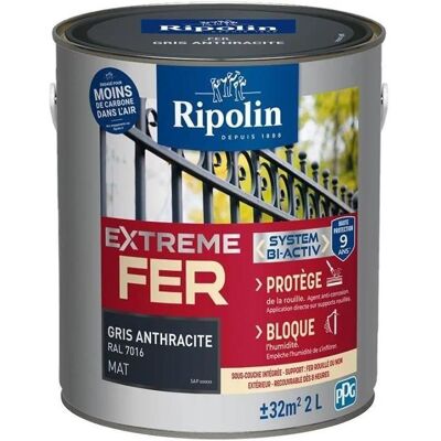 Ripolin 395988 Pintura Para Hierro Gris Antracita Mate 2l Ripolin 395988 Pintura Para Hierro Gris Antracita Mate 2l