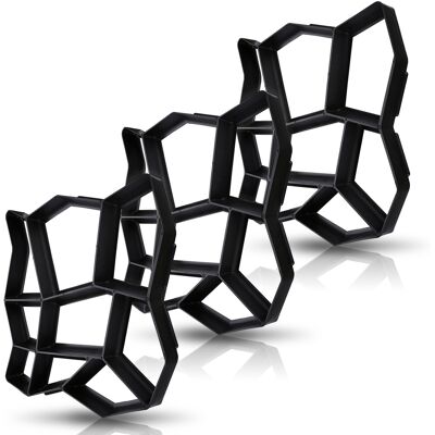 Randaco 3 Piezas Molde De Plástico Para Hormigón Para Exteriores: Creación De Losas Y Caminos De Jardín, Anticorrosión Y Duradero Randaco 3 Piezas Molde De Plástico Para Hormigón Para Exteriores: Creación De Losas Y Caminos De Jardín, Anticorrosión Y Duradero