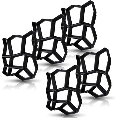 Randaco 5 Piezas Molde De Plástico Para Hormigón Para Exteriores: Creación De Losas Y Caminos De Jardín, Anticorrosión Y Duradero Randaco 5 Piezas Molde De Plástico Para Hormigón Para Exteriores: Creación De Losas Y Caminos De Jardín, Anticorrosión Y Duradero