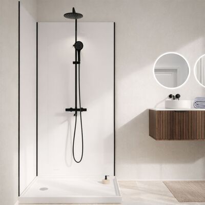 AURLANE Pack 2 Paneles Murales Aluminio Blanco 80+120x210 Y Perfiles Negros Wall'it AURLANE Pack 2 Paneles Murales Aluminio Blanco 80+120x210 Y Perfiles Negros Wall'it