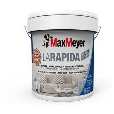MAX MEYER Idropittura Max Lavabile La Rapida 14 L Bianco Opaco MAX MEYER Idropittura Max Lavabile La Rapida 14 L Bianco Opaco