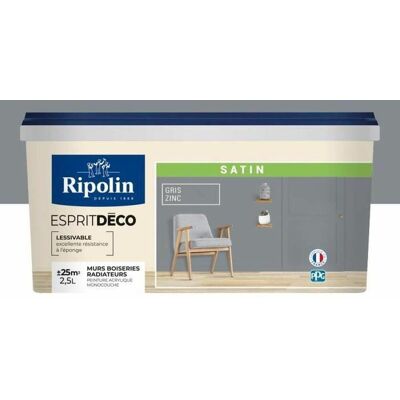 Ripolin Pintura Para Pared Satinada Gris Zinc 2,5 L Ripolin Pintura Para Pared Satinada Gris Zinc 2,5 L