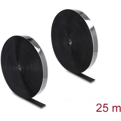 Delock Cinta De Gancho Y Bucle De Alta Resistencia Autoadhesiva La 25 M X An 25 Mm Negra Delock Cinta De Gancho Y Bucle De Alta Resistencia Autoadhesiva La 25 M X An 25 Mm Negra