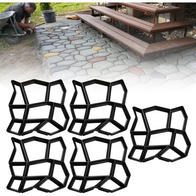 Tolletour 5 Piezas Molde De Hormigón De Plástico: Ideal Para Senderos De Jardín, Terrazas Y Patios, Resistente A La Corrosión Y Reutilizable Tolletour 5 Piezas Molde De Hormigón De Plástico: Ideal Para Senderos De Jardín, Terrazas Y Patios, Resistente A La Corrosión Y Reutilizable