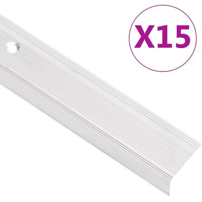 vidaXL Perfiles de Peldaños de Aluminio en Forma de L - 15 Uds vidaXL Perfiles de Peldaños de Aluminio en Forma de L - 15 Uds
