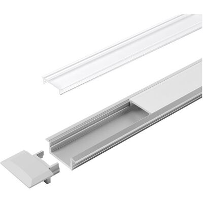 Hs Rowe - Perfil Encastrado De Aluminio C Claro L 2000 Mm, Perfil Hs Rowe - Perfil Encastrado De Aluminio C Claro L 2000 Mm, Perfil