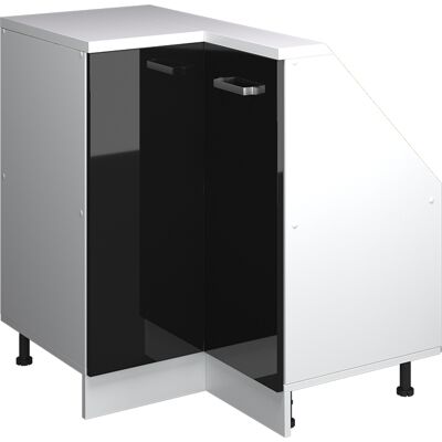 Armario Para Techo Inclinado Armario De Esquina Rion, Negro Brillo/blanco, 75.6 X 81.6 Cm Con 1 Puerta, Vicco Armario Para Techo Inclinado Armario De Esquina Rion, Negro Brillo/blanco, 75.6 X 81.6 Cm Con 1 Puerta, Vicco