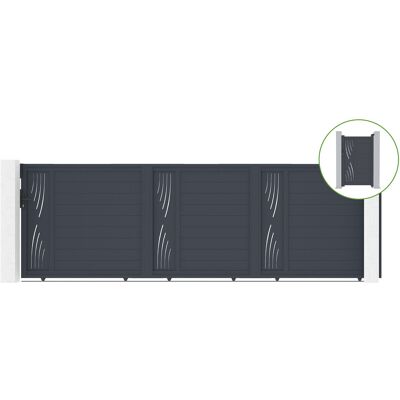 CASANOOV Puerta Corredera 5m Veleta H.160cm Aluminio + Cancela Veleta H160 Gris CASANOOV Puerta Corredera 5m Veleta H.160cm Aluminio + Cancela Veleta H160 Gris