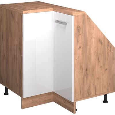 Armario Para Techo Inclinado Armario De Esquina Rion, Blanco Brillo Intenso/roble Dorado, 75.6 X 81.6 Cm Con 1 Puerta, Vicco Armario Para Techo Inclinado Armario De Esquina Rion, Blanco Brillo Intenso/roble Dorado, 75.6 X 81.6 Cm Con 1 Puerta, Vicco