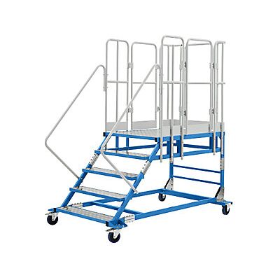 EUROKRAFTPRO Escalera De Plataforma Xxl Con Piezas Insertadas De Aluminio EUROKRAFTPRO Escalera De Plataforma Xxl Con Piezas Insertadas De Aluminio