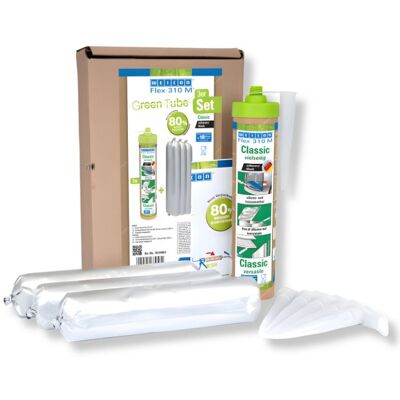 Weicon Green Tube Flex 310 M Classic Ms Polymer Black Adhesive Set 3 X 280 Ml Tubo Vacío 6 Boquillas Weicon Green Tube Flex 310 M Classic Ms Polymer Black Adhesive Set 3 X 280 Ml Tubo Vacío 6 Boquillas