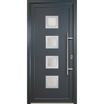 MEETH Puertas De Casa Exclusivo Modelo 84, Dentro: Blanco, Fuera: Titan Ancho: 108cm, Altura: 200cm Chapa Derecha MEETH Puertas De Casa Exclusivo Modelo 84, Dentro: Blanco, Fuera: Titan Ancho: 108cm, Altura: 200cm Chapa Derecha