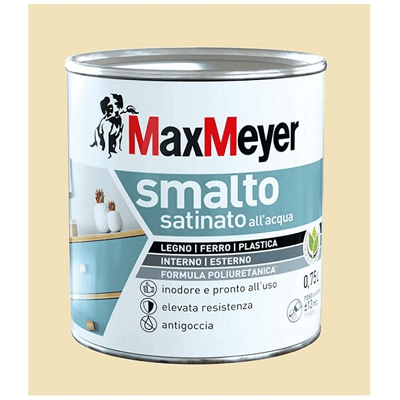 MAX MEYER Esmalte Al Agua Brillante Color Blanco Crema 0,75lt MAX MEYER Esmalte Al Agua Brillante Color Blanco Crema 0,75lt