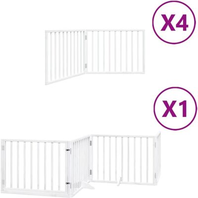 HELLOSHOP26 Puerta De Seguridad Para Mascotas Puerta Plegable 12 Paneles Madera De Álamo Blanco 020023143 HELLOSHOP26 Puerta De Seguridad Para Mascotas Puerta Plegable 12 Paneles Madera De Álamo Blanco 020023143