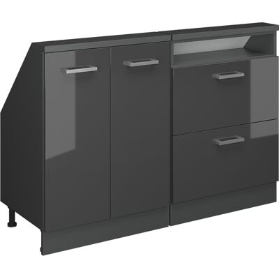 Armario De Cocina Para Techo Inclinado R-line, Antracita Brillo Intenso/antracita, 120 Cm Lote De 2, Vicco Armario De Cocina Para Techo Inclinado R-line, Antracita Brillo Intenso/antracita, 120 Cm Lote De 2, Vicco